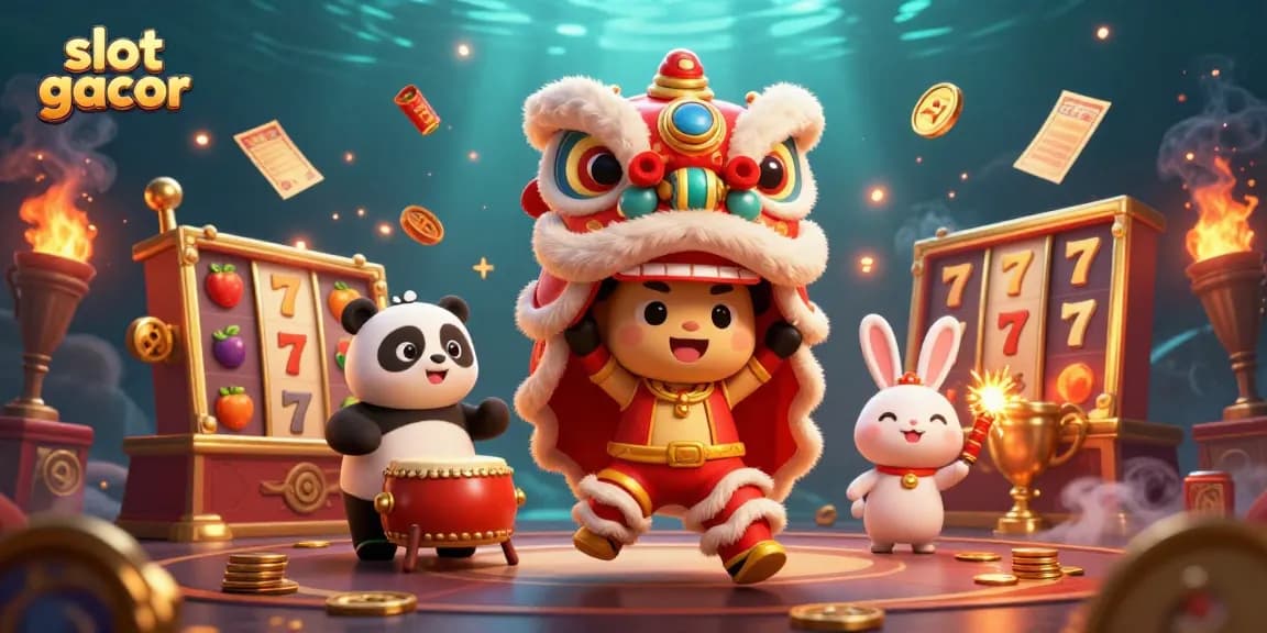 Experience winning strategies with slot gacor as vibrant characters animate a lively casino scene.