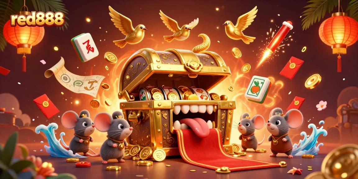 Experience thrilling gameplay with red888 featuring vibrant slot machines surrounded by colorful festival elements.