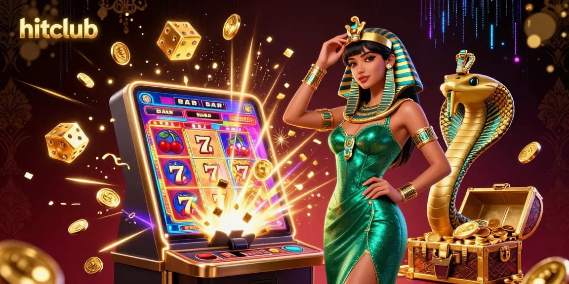 Spin the jackpots and win with Hitclub's vibrant casino experience featuring rich golden elements.