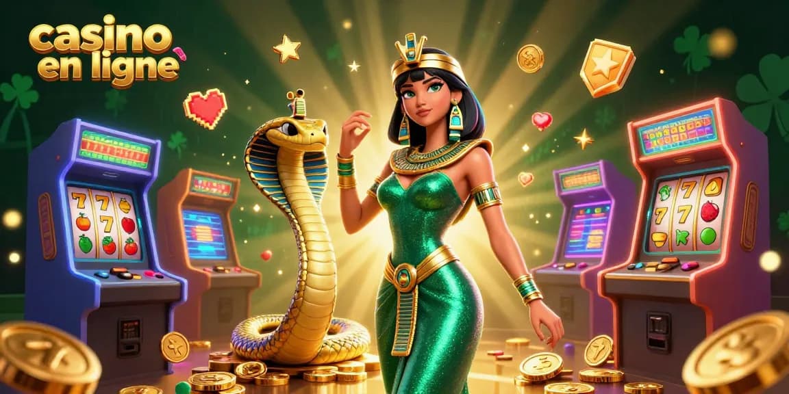 Participez à des jeux de casino en ligne dans une illustration numérique 3D immersive et colorée mettant en scène des personnages enchanteurs.