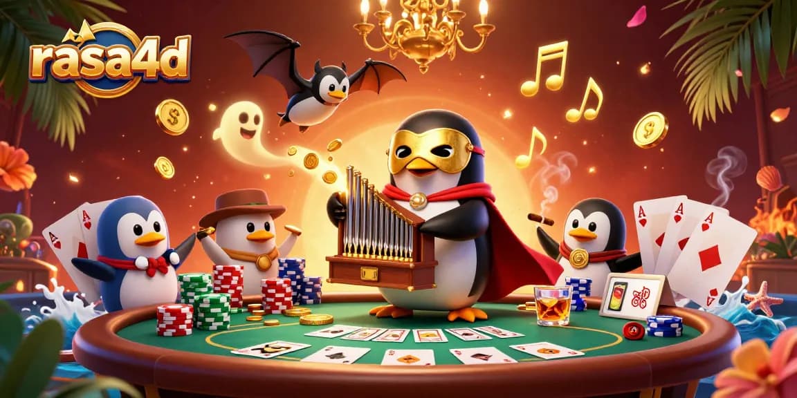 Menangkan rasa4d dengan penguin opera bermain di kasino yang cerah dan meriah.