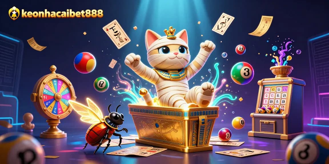 Engage in thrilling action with keonhacaibet888 as vibrant lottery elements animate in a casino adventure.