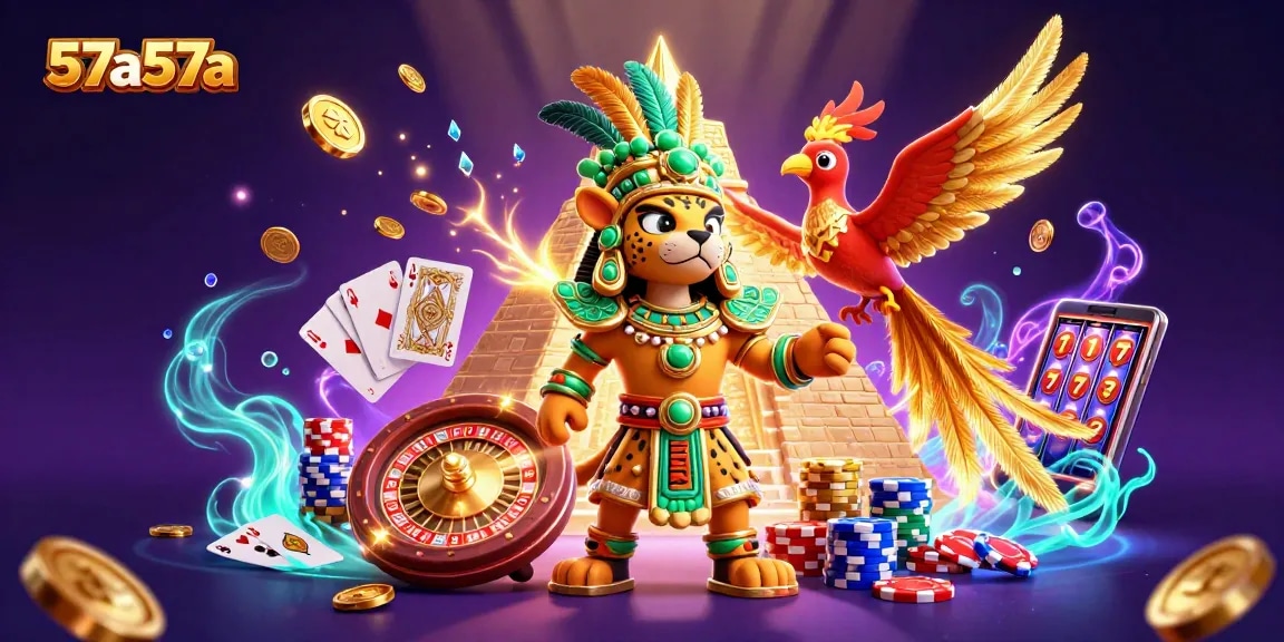 Win big with 57a57a's vibrant casino scene featuring massive jackpots and stunning visuals.