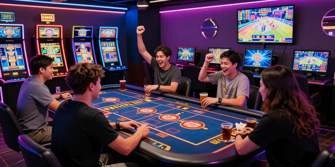 Joueurs engagés profitant des jeux de casino en ligne dans une ambiance vibrante.