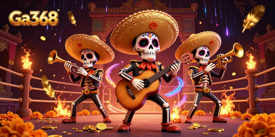 Experience the thrill of Ga368 with an engaging illustration of a vibrant mariachi band in a unique cockfighting arena.