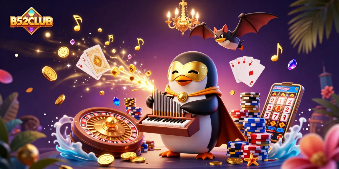 Experience thrilling gameplay at B52CLUB with vibrant casino action and gold-coated atmosphere.