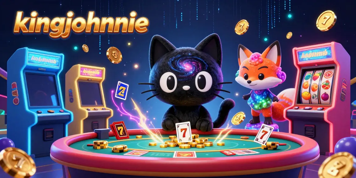 Engage with kingjohnnie at a vibrant cosmic casino table, surrounded by dynamic gaming elements.