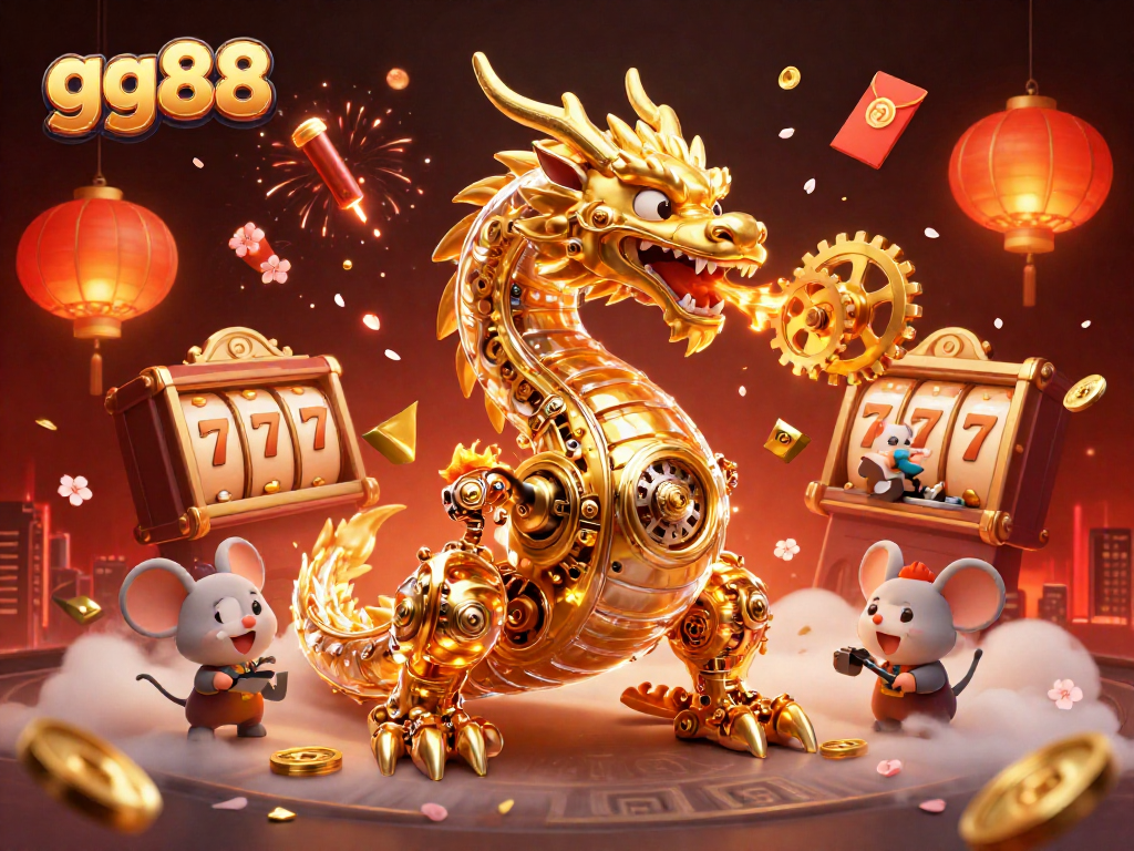 Experience thrilling gameplay at gg88 with a vibrant dragon and casino elements in a dynamic scene.