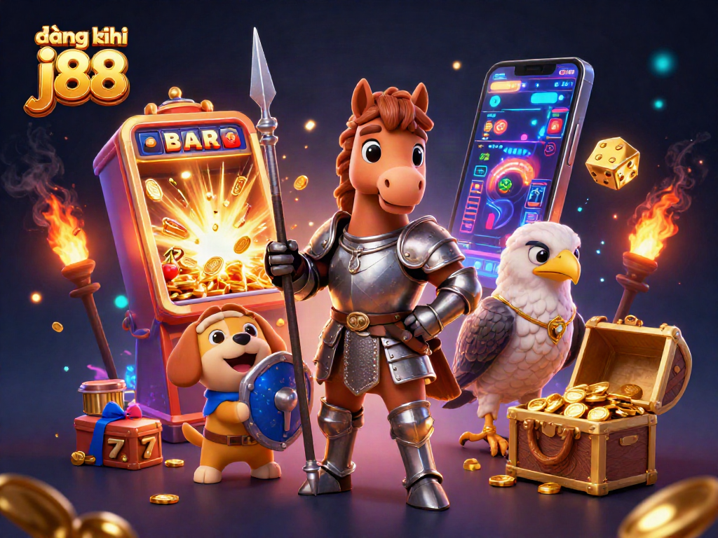 Win big with đăng ký j88 as the knight and friends embark on a vibrant casino adventure!