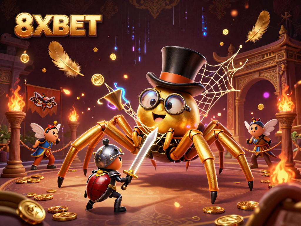 Engage with 8XBET's immersive casino experience featuring vibrant characters and dynamic action.