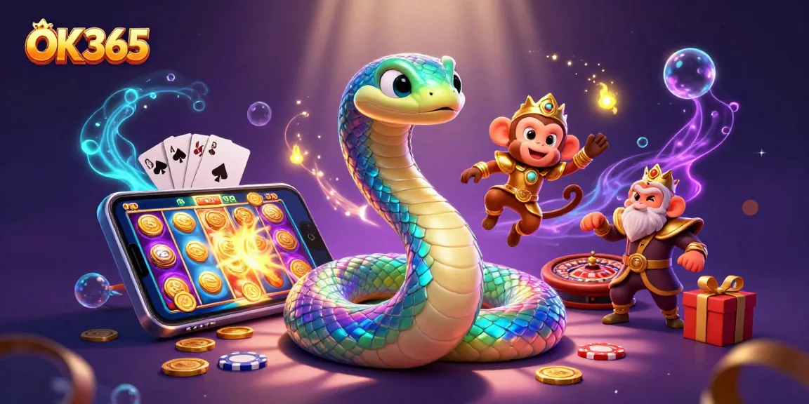 Engage with vivid slot games at OK 365, featuring colorful characters and dynamic casino elements.