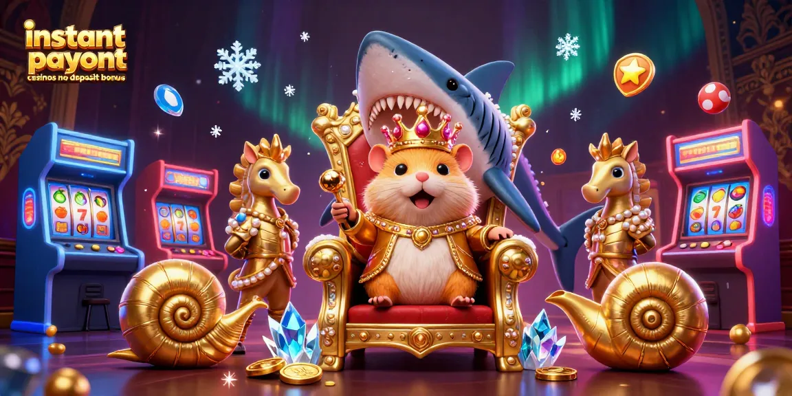Play to win at instant payout casinos no deposit bonus, featuring a fierce king with royal guards.