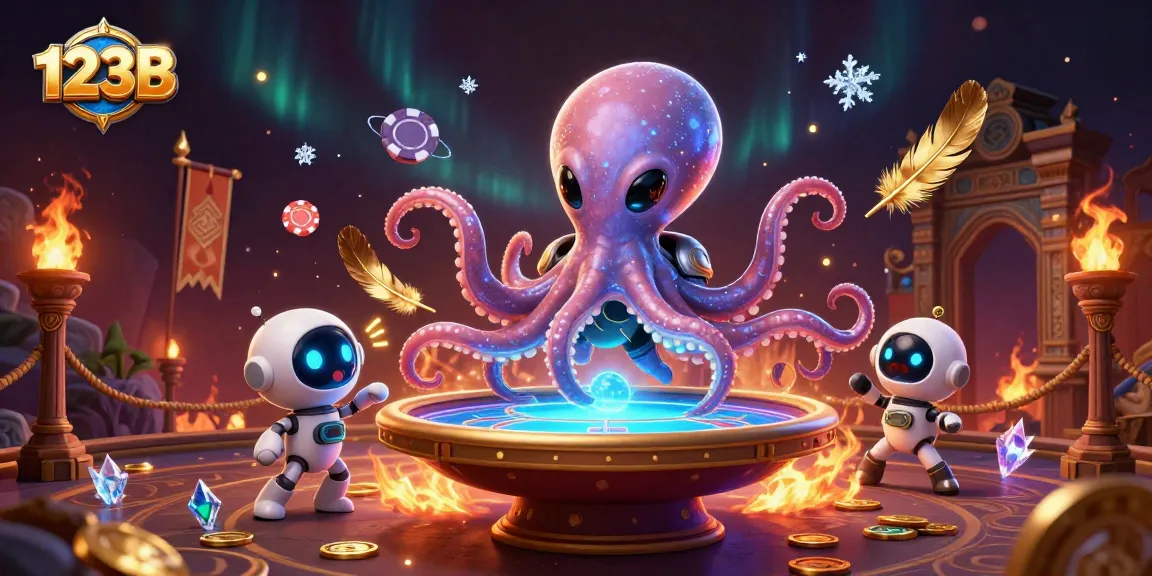 Engage with thrilling poker action at 123B with an alien octopus dealer and dynamic casino elements.