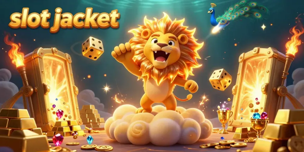 Experience the thrilling slot jackpot adventure with golden treasures and vibrant casino elements.