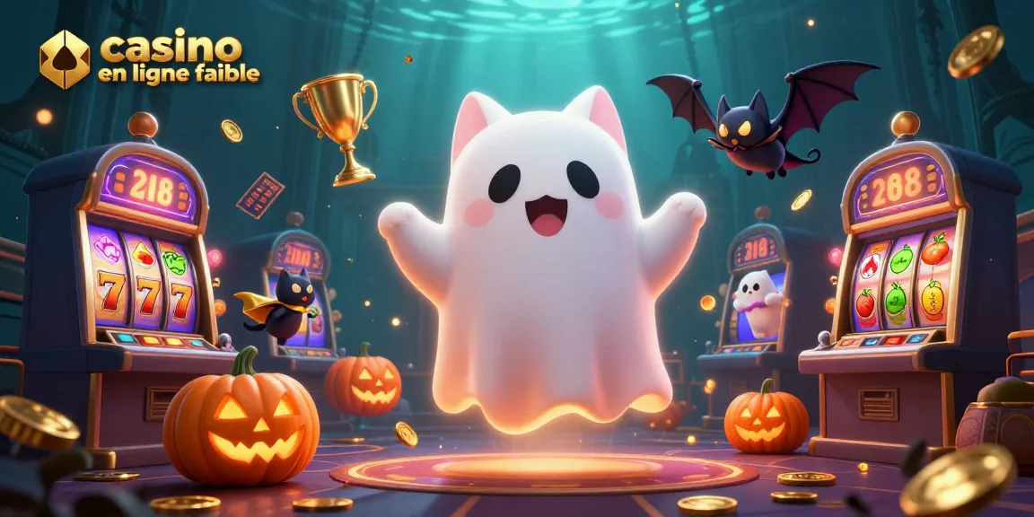 Jouer dans un casino en ligne fiable avec un chat fantôme et un vampire, entourés de jackpots.