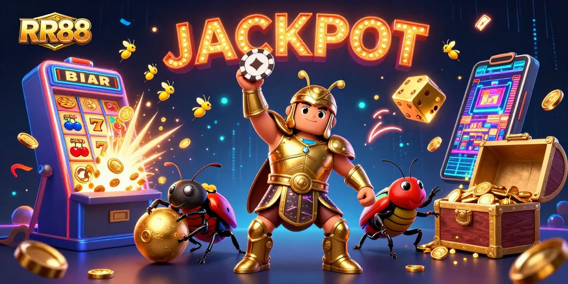 Spin and win with RR88’s exciting slots and jackpots featuring vibrant characters and thrilling casino elements.