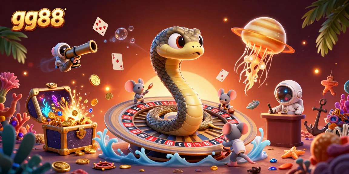 Watch tiny astronaut mice bet on the Saturn ring roulette at gg88's cosmic casino!