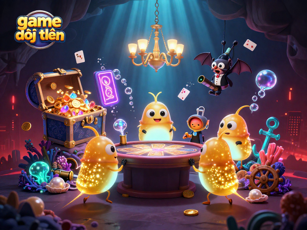 Engage in game đổi thưởng with vibrant glowworms illuminating a thrilling cave casino.