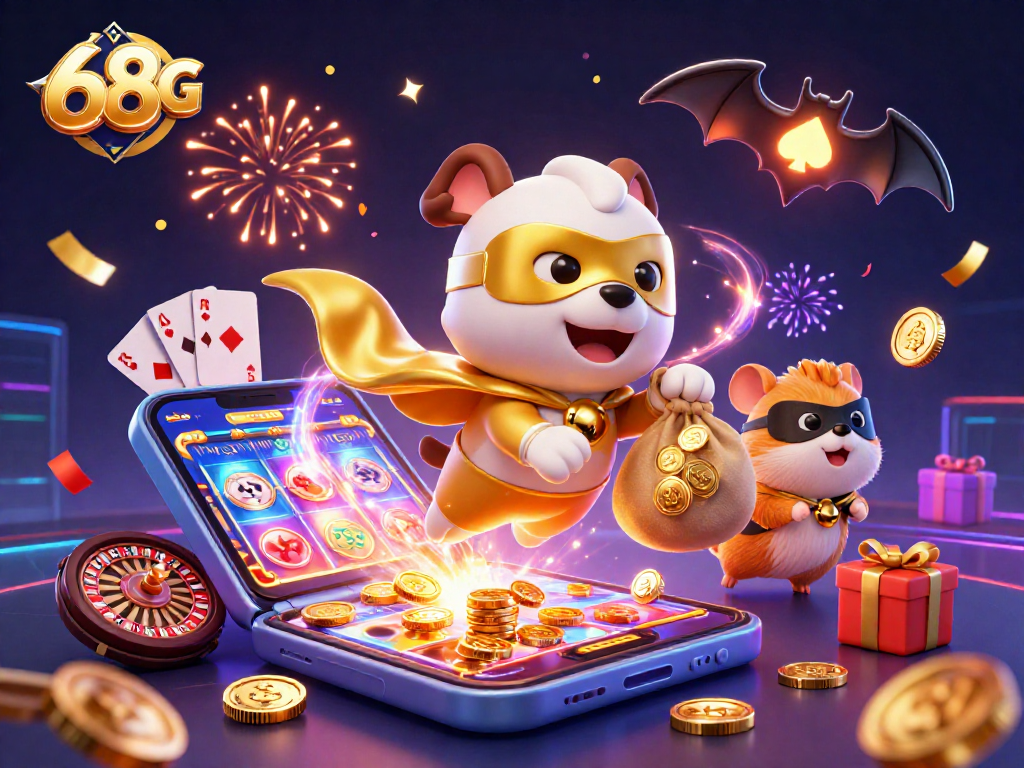 Jogue no cassino virtual 68G com um super-herói canino e um hamster em ação!