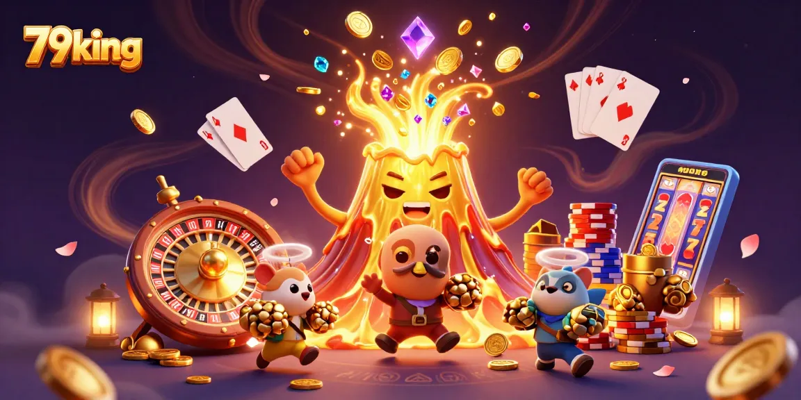 Win big at 79king with a dynamic casino scene featuring vibrant treasures and excitement.