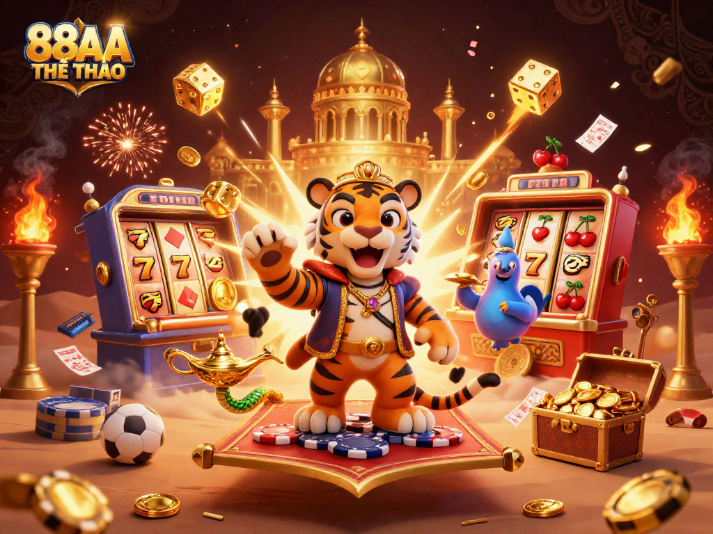Immerse in the vibrant world of 88AA THỂ THAO, where the tiger sultan and casino magic come alive.