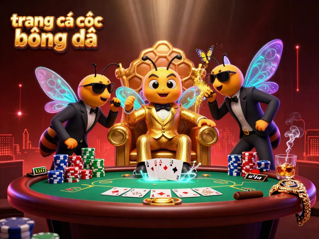 Nhà cái "trang cá cược bóng đá" với bảng cược và huy chương giải thưởng, tạo nên không khí sôi động.