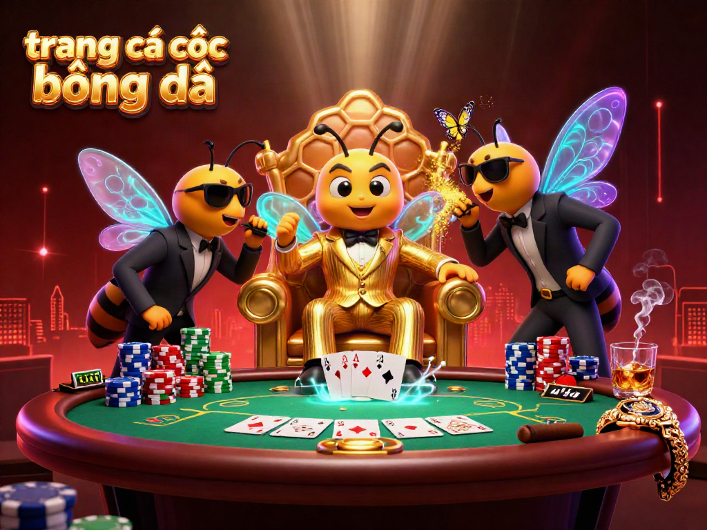 Nhà cái "trang cá cược bóng đá" với bảng cược và huy chương giải thưởng, tạo nên không khí sôi động.