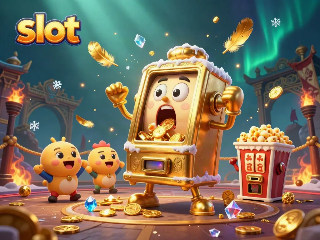 Experience lively action with slot machines celebrating a jackpot in a vibrant casino scene.