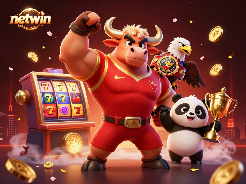 Experience winning thrills with netwin’s animated 3D casino scene featuring unique characters.