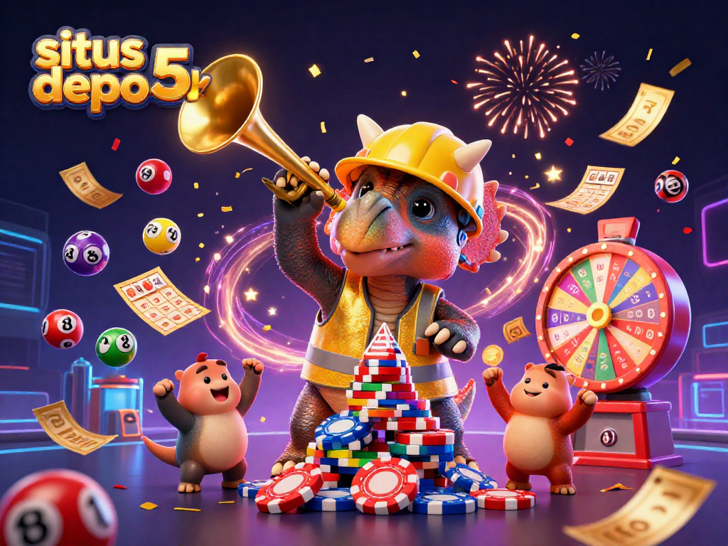 Experience exciting games with situs depo 5k in a vibrant casino scene filled with colorful elements.