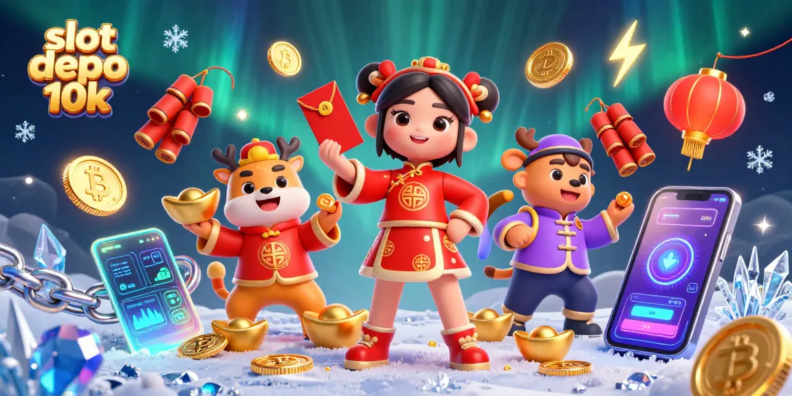 Spin to win with slot depo 10k, featuring a dynamic lunar celebration and crypto elements.