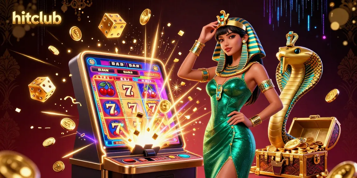 Spin the jackpots and win with Hitclub's vibrant casino experience featuring rich golden elements.