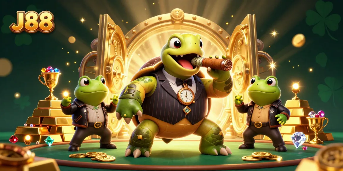 Experience thrilling adventures at J88 with a vibrant casino scene illustrating high-stakes action.