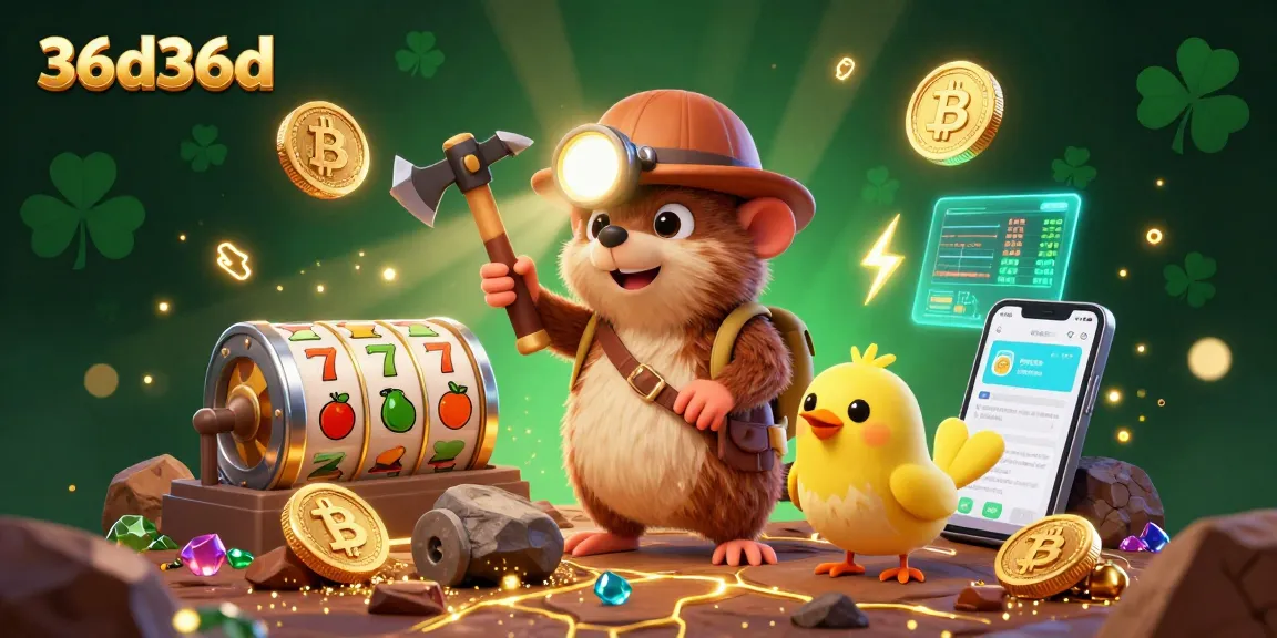 Engage in exciting gaming with the 36d36d treasure hunter scene showcasing slots, crypto elements, and vibrant details.
