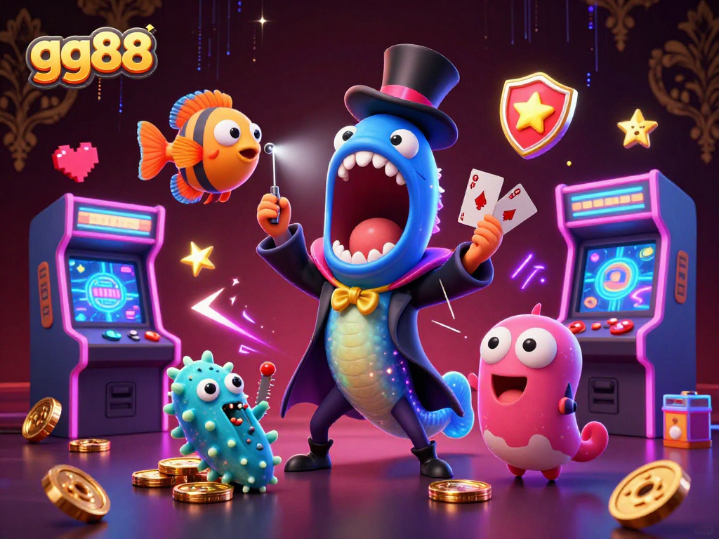 Engage in thrilling matches at gg88, showcasing animated deep-sea characters in a captivating casino setting.