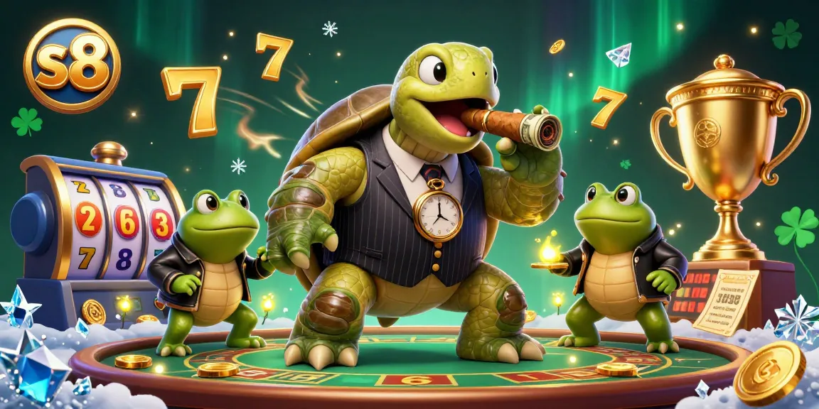 Engage with the electrifying s8 slots scene featuring a snapping turtle mobster and dynamic gold elements.