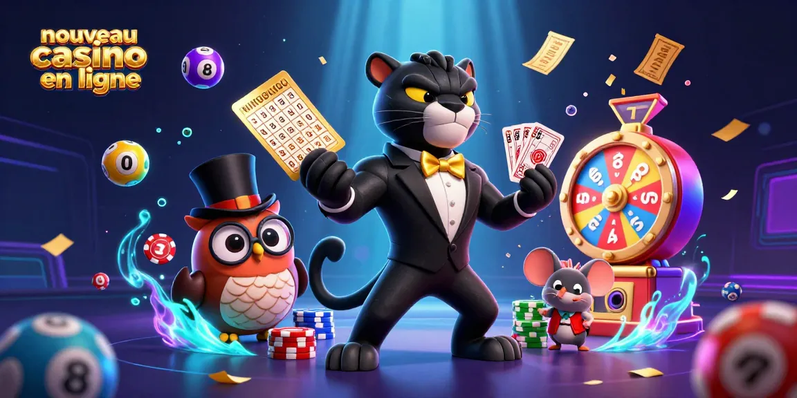 Expérience dans un nouveau casino en ligne avec une panthère et une chouette jouant aux cartes.