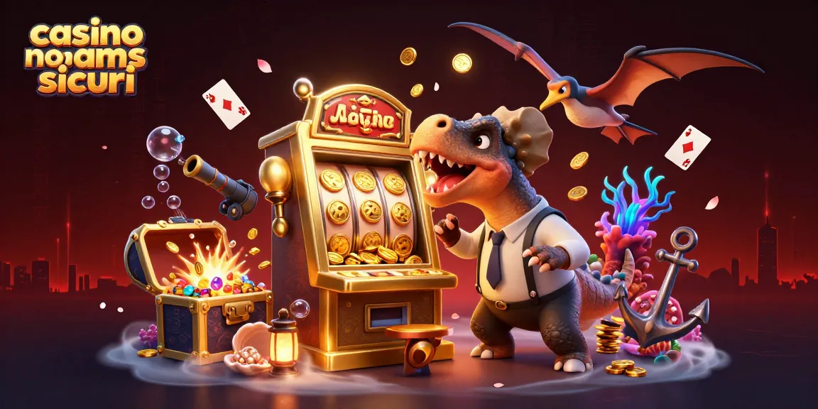Scopri come i casino non aams sicuri offrono jackpot e divertimento in un'illustrazione vibrante.