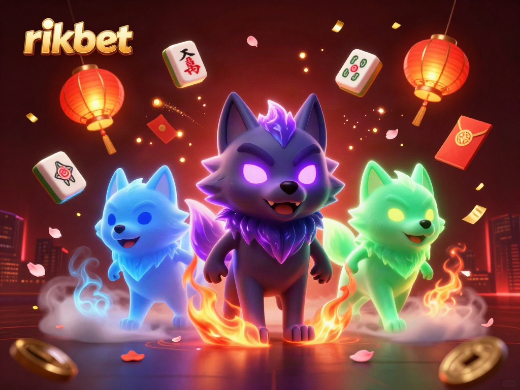Experience the thrills at rikbet with intense gaming scenes featuring a mystical wolf pack.