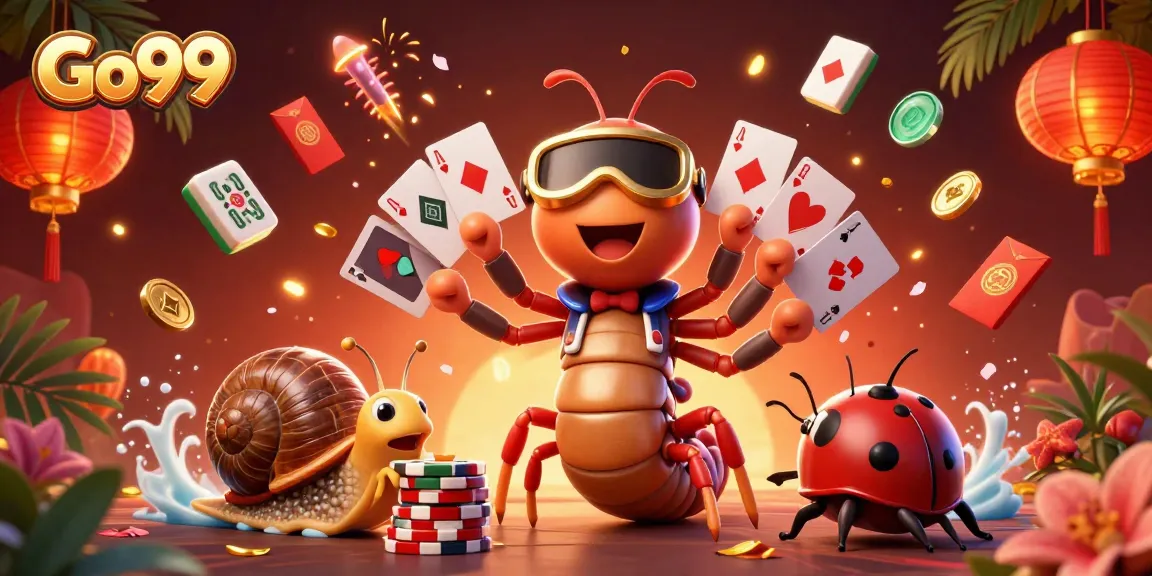 Go99 captures the excitement of gaming with a lively cartoon casino scene filled with colorful elements.