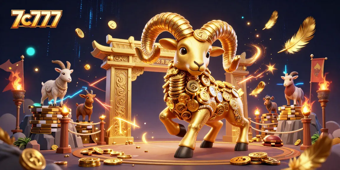 Experience thrilling gaming with 7c777's dynamic casino showdown featuring a golden ram.