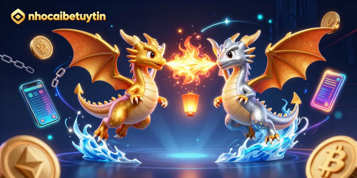 Engage with nhacaibetuytin featuring dragons entwined, representing dynamic casino gameplay.
