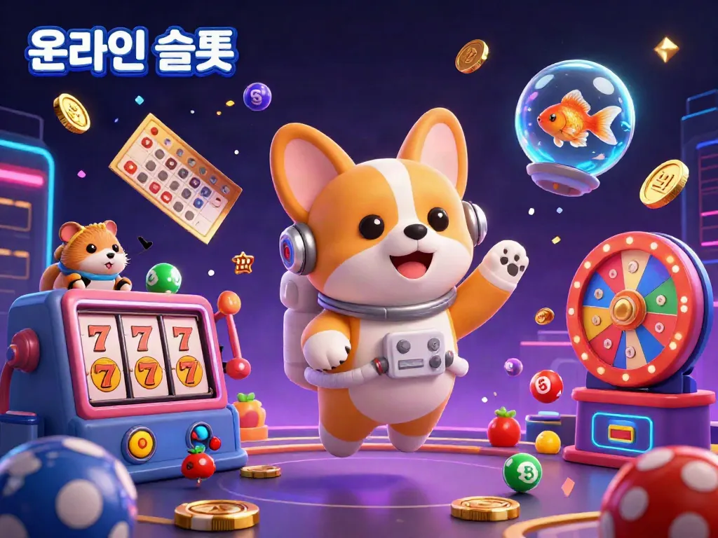 Experience dynamic online slots action with the colorful elements and characters in this captivating illustration.