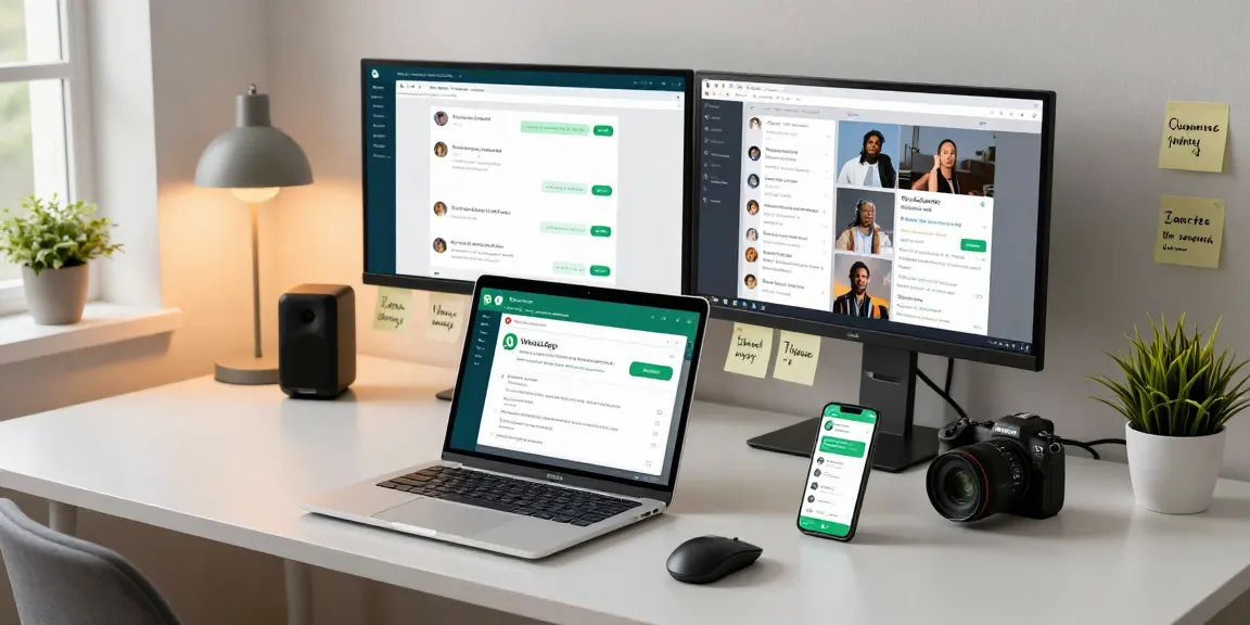 Efficient workspace showcasing WhatsApp網頁版 on laptop for modern communication.