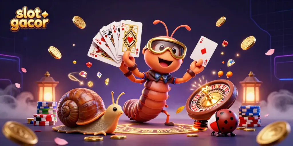 Engage in exciting gameplay with slot gacor characters in a vibrant casino scene.