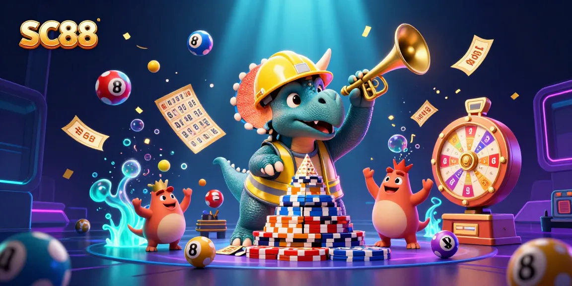 Engage with SC88 gaming excitement through vibrant scenes of cheerful characters celebrating casino wins.