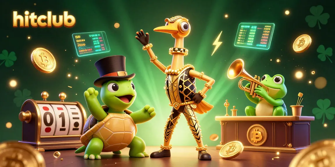 Engage in exciting gambling at hitclub with vibrant characters and slot elements in a lively scene.