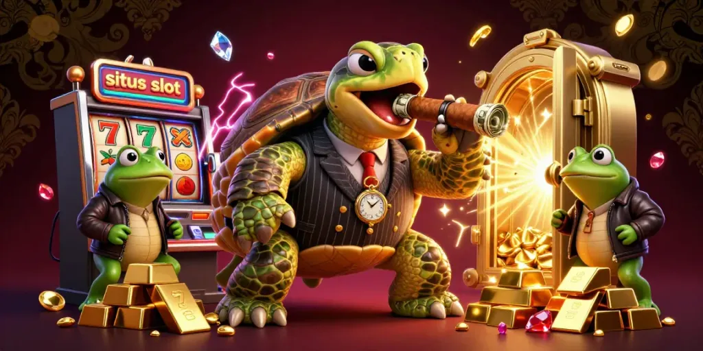 Experience the thrill of situs slot with vibrant characters and stunning jackpot elements in a dynamic 3D scene.
