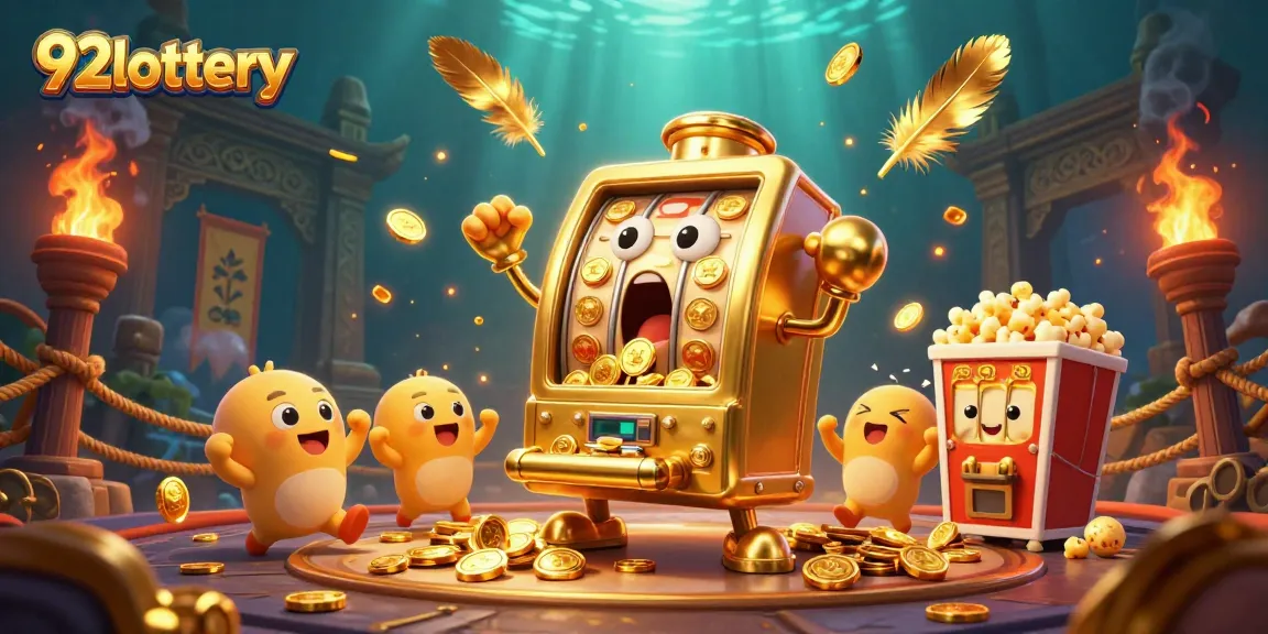 Experience the excitement of 92lottery with colorful slot machines celebrating a jackpot win!