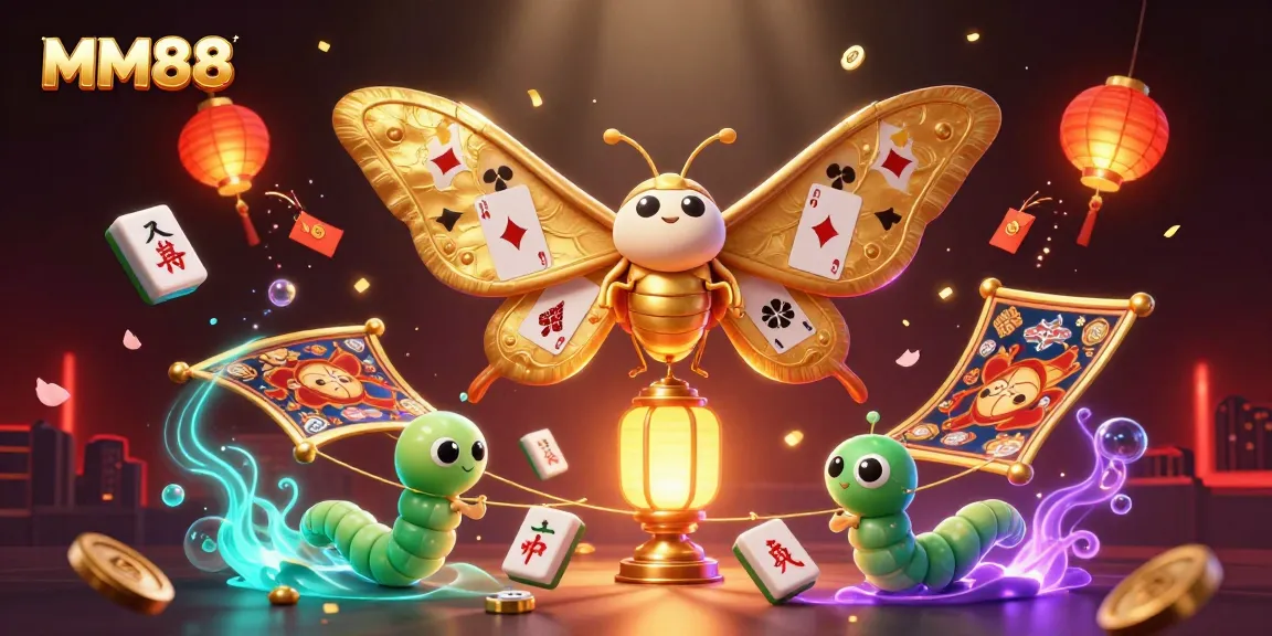 Spin to win with MM88's captivating 3D illustration featuring vibrant casino elements.